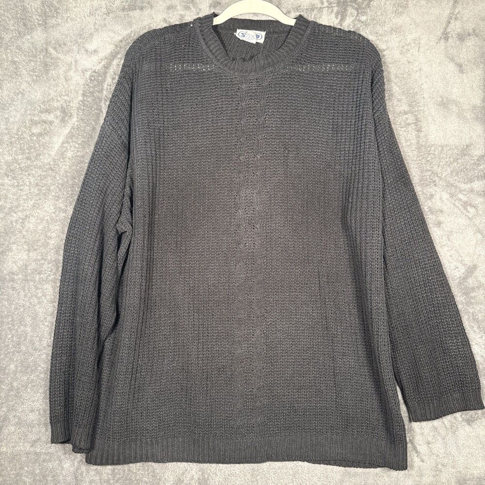 Vintage Skiva Int Dark Gray Knit Sweater Mens Size Medium Top